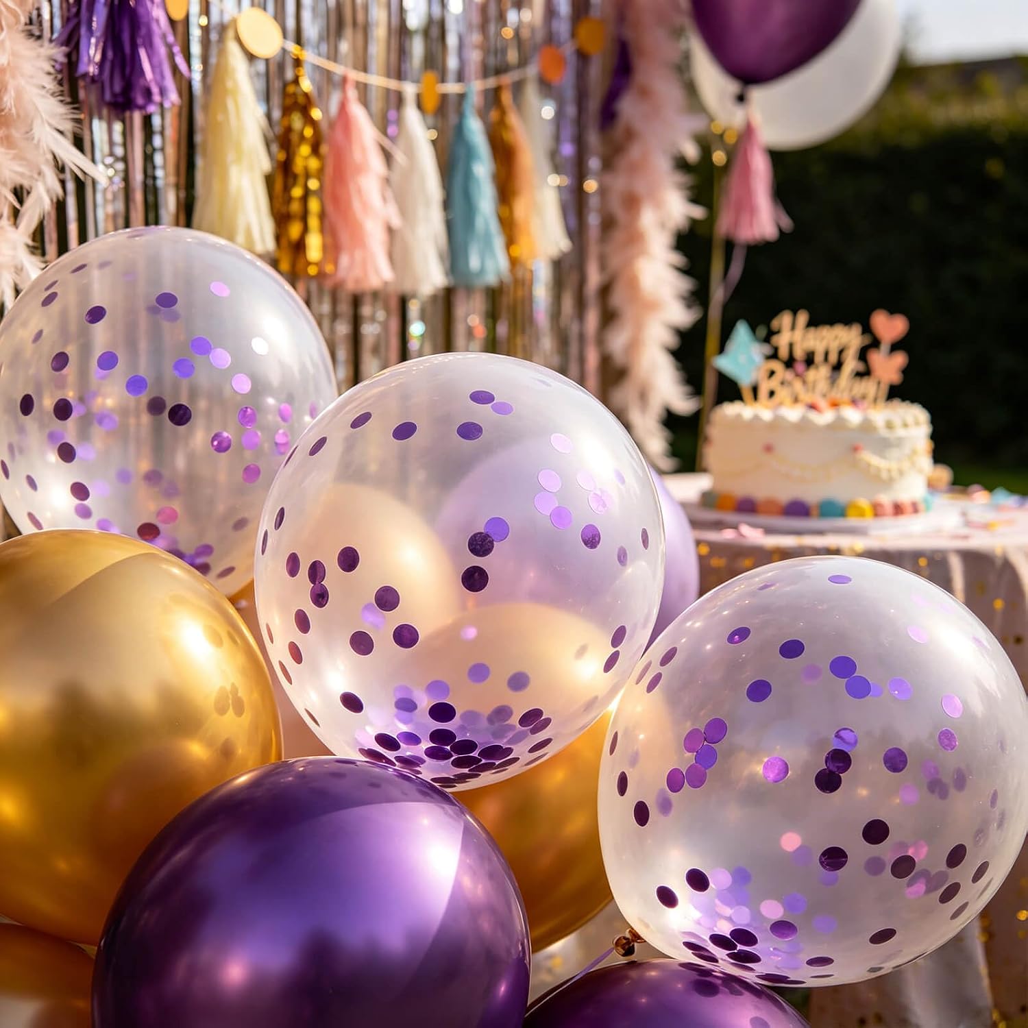 Detalle de Clear Confetti Balloons 12-Inch