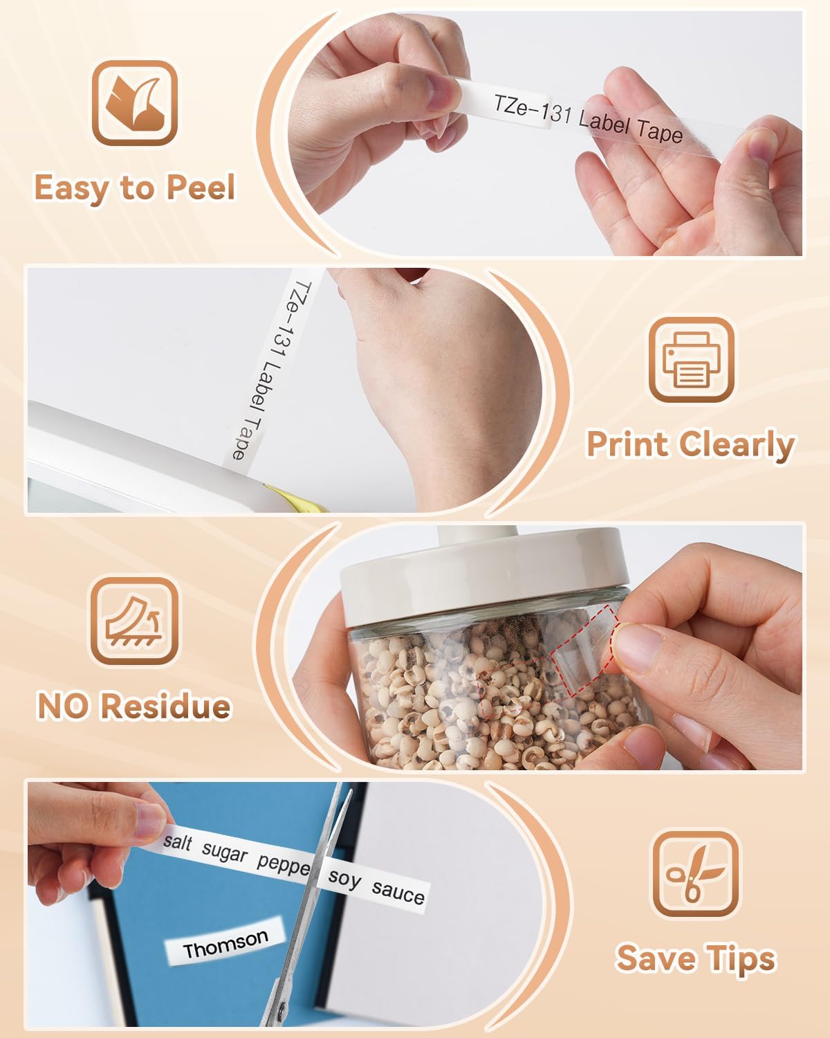 Thumbnail 6 de TZe-131 12 mm Transparentes Band von Upwinning