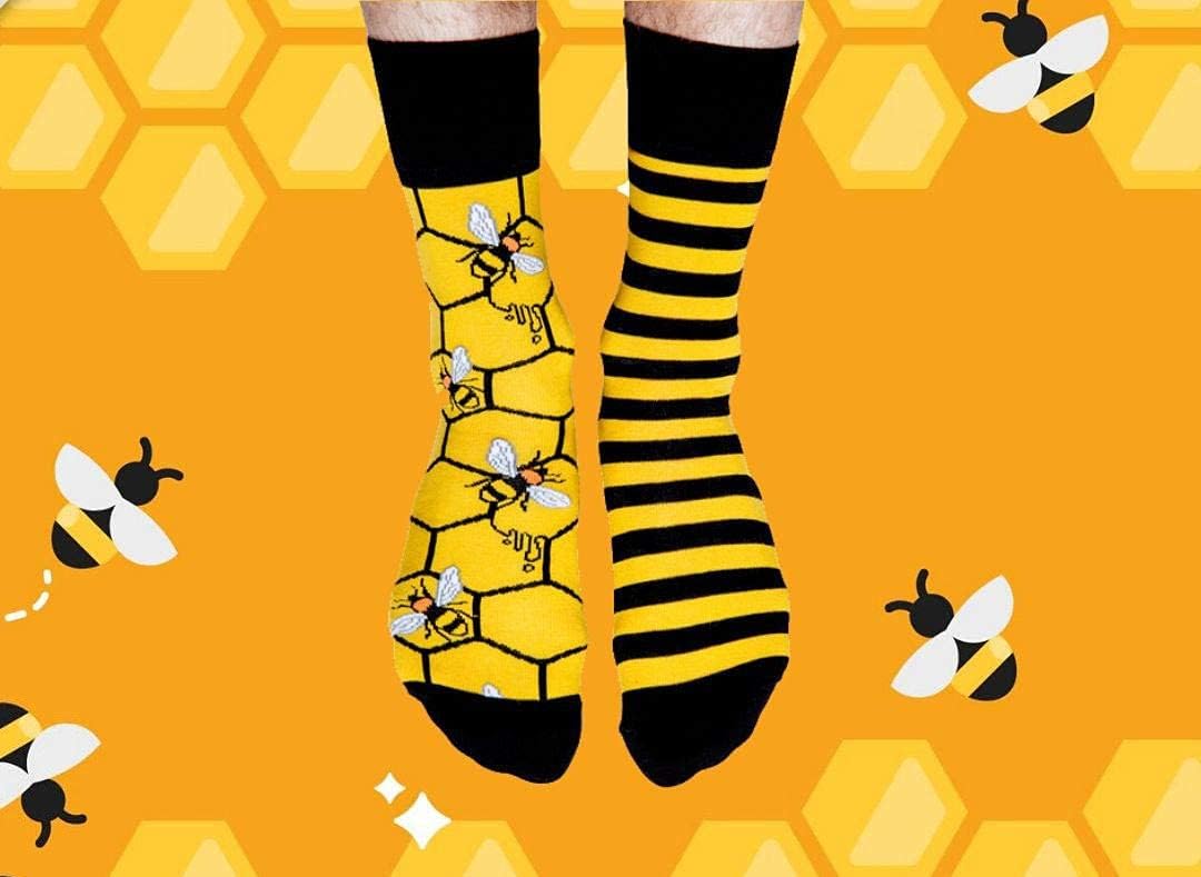 Detalle 1 de TODO Colours Lustige Socken mit Motiv – Bunte Bienen-Socken (Bee Bee)