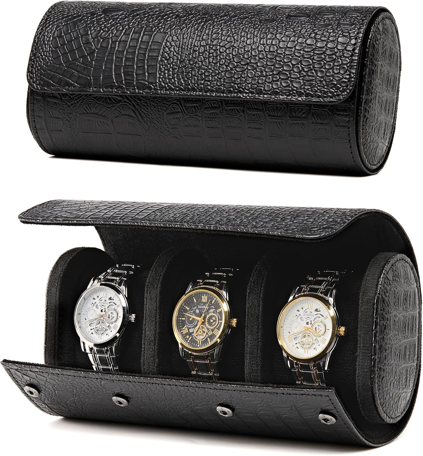 Thumbnail 6 de RUDDYROC Watch Travel Case, Croc-Embossed Leather