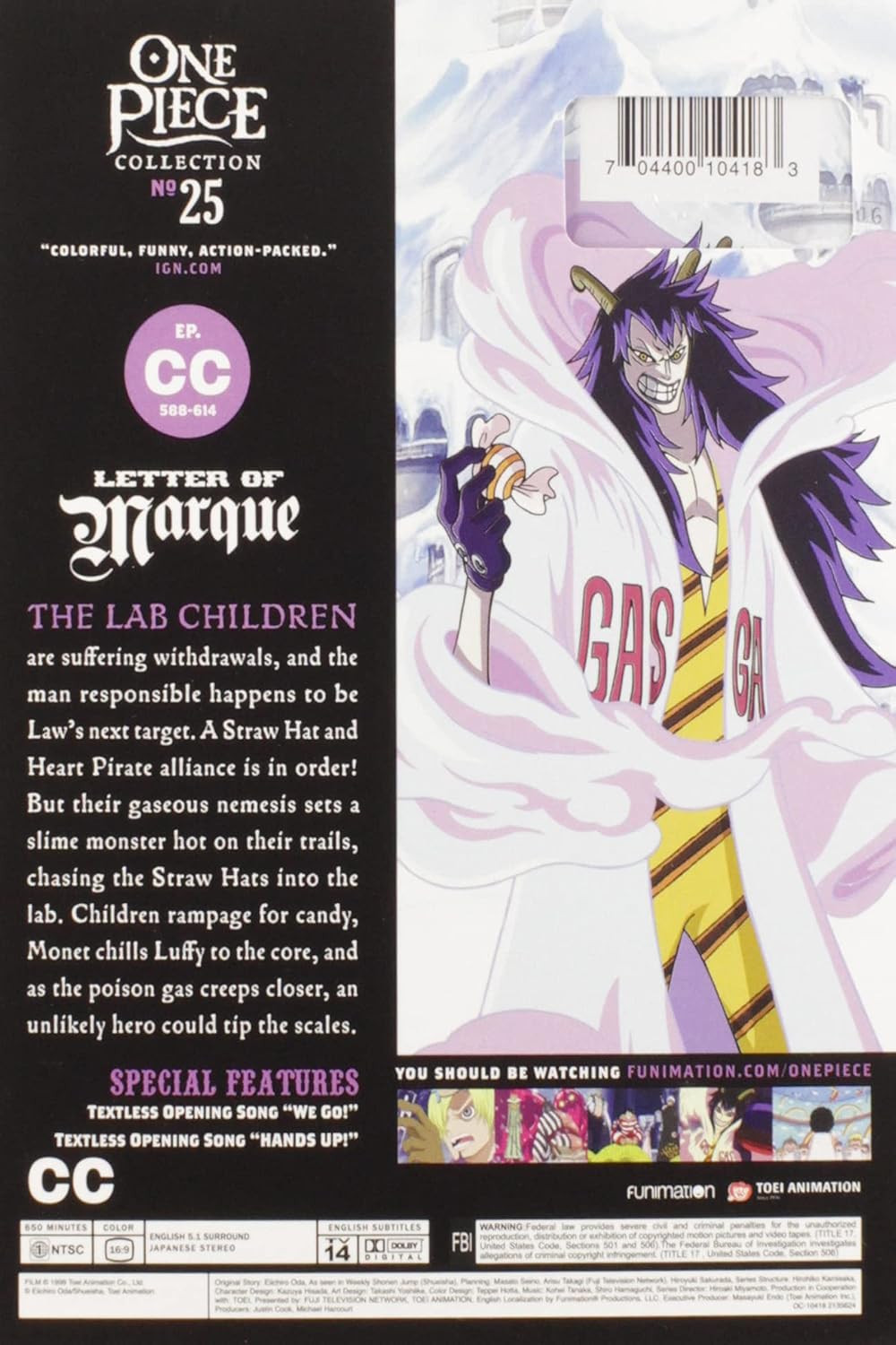 Detalle 2 de One Piece Collection 25 704400104183_ig_loc DVD Box Set, Subtitled