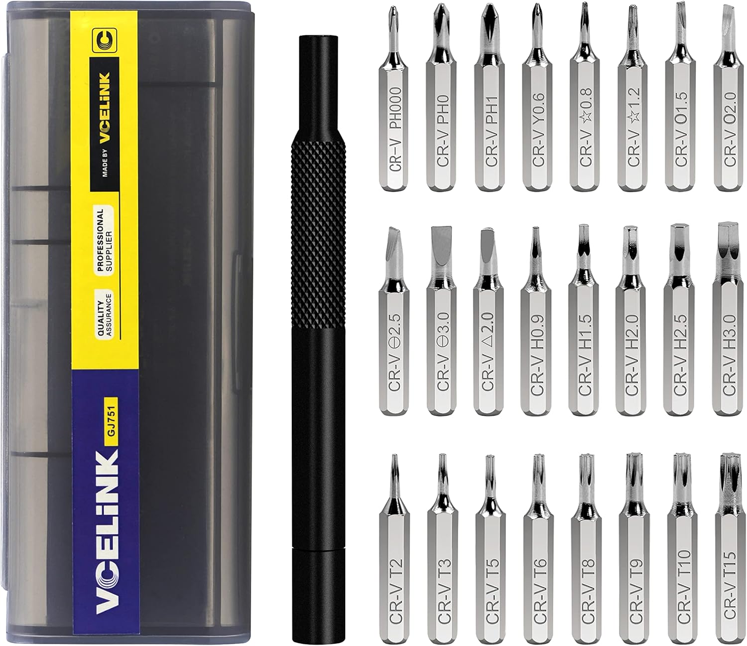 VCELINK Set Cacciaviti di Precisione 25 in 1 con impugnatura magnetica