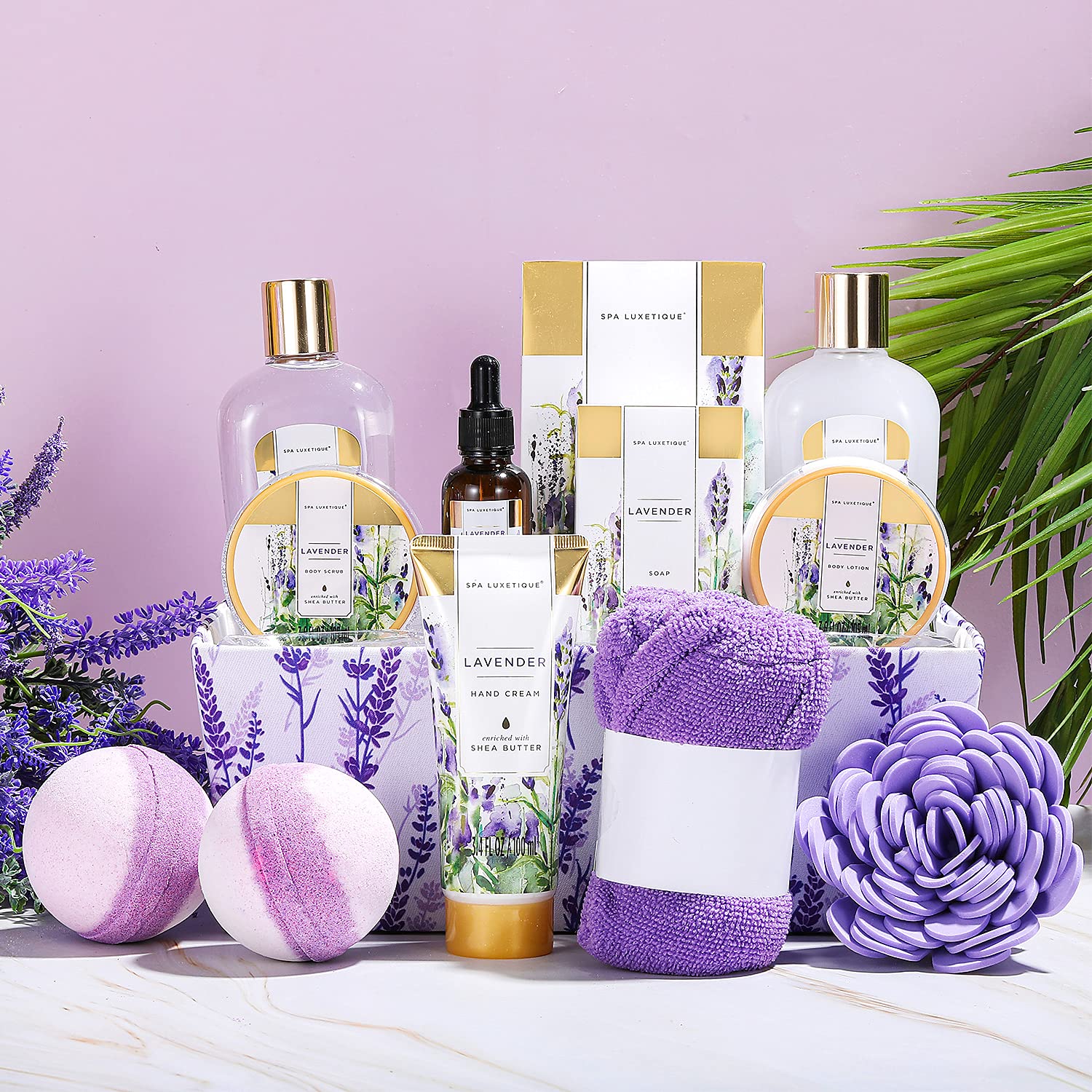 Detalle 2 de SPA LUXETIQUE Geschenkset mit Lavendelduft (12-teilig) – Spa Natural für Freundin