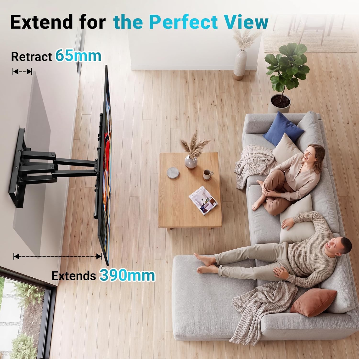 Thumbnail 4 de BONTEC TV Wall Bracket Full-Motion 60kg