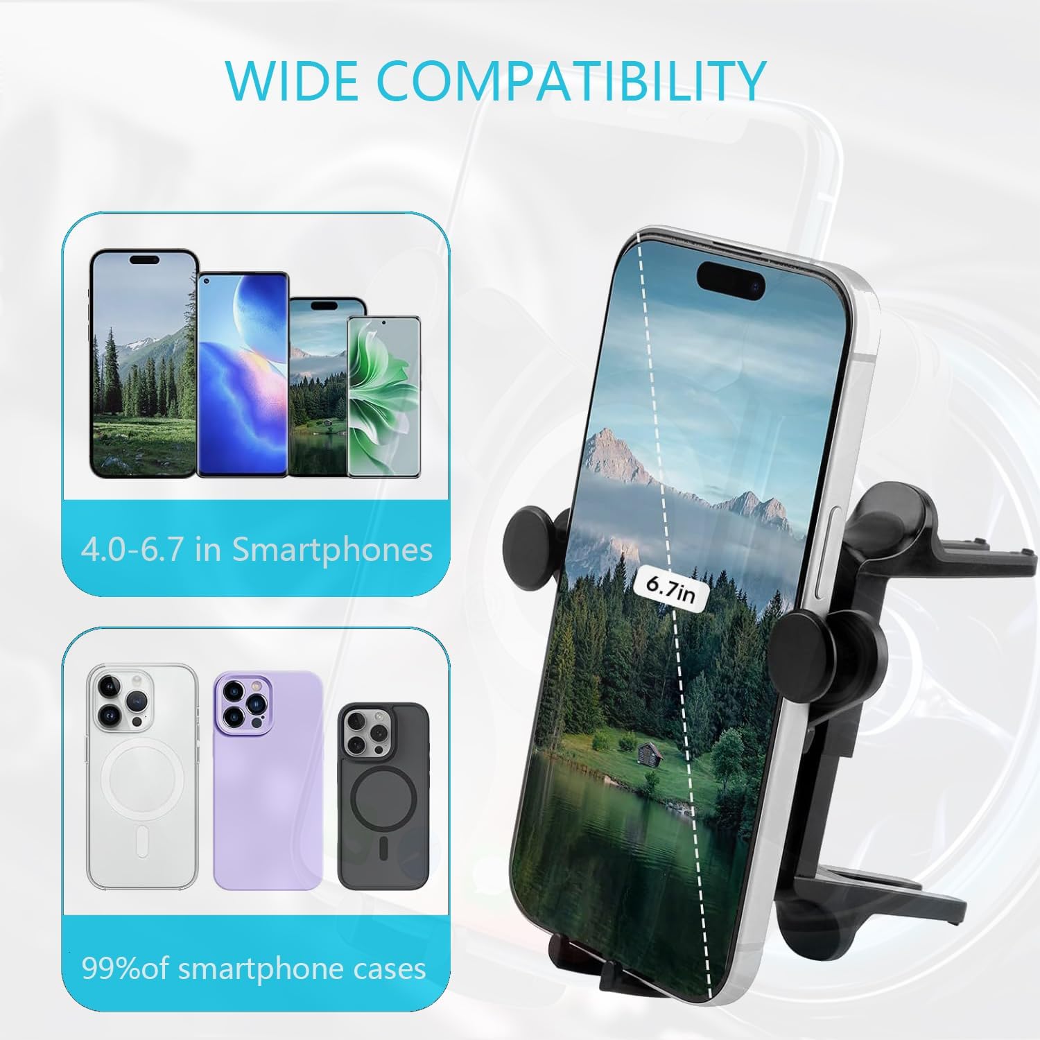 Detalle 2 de ICAILIN Mercedes Phone Holder 45–75mm