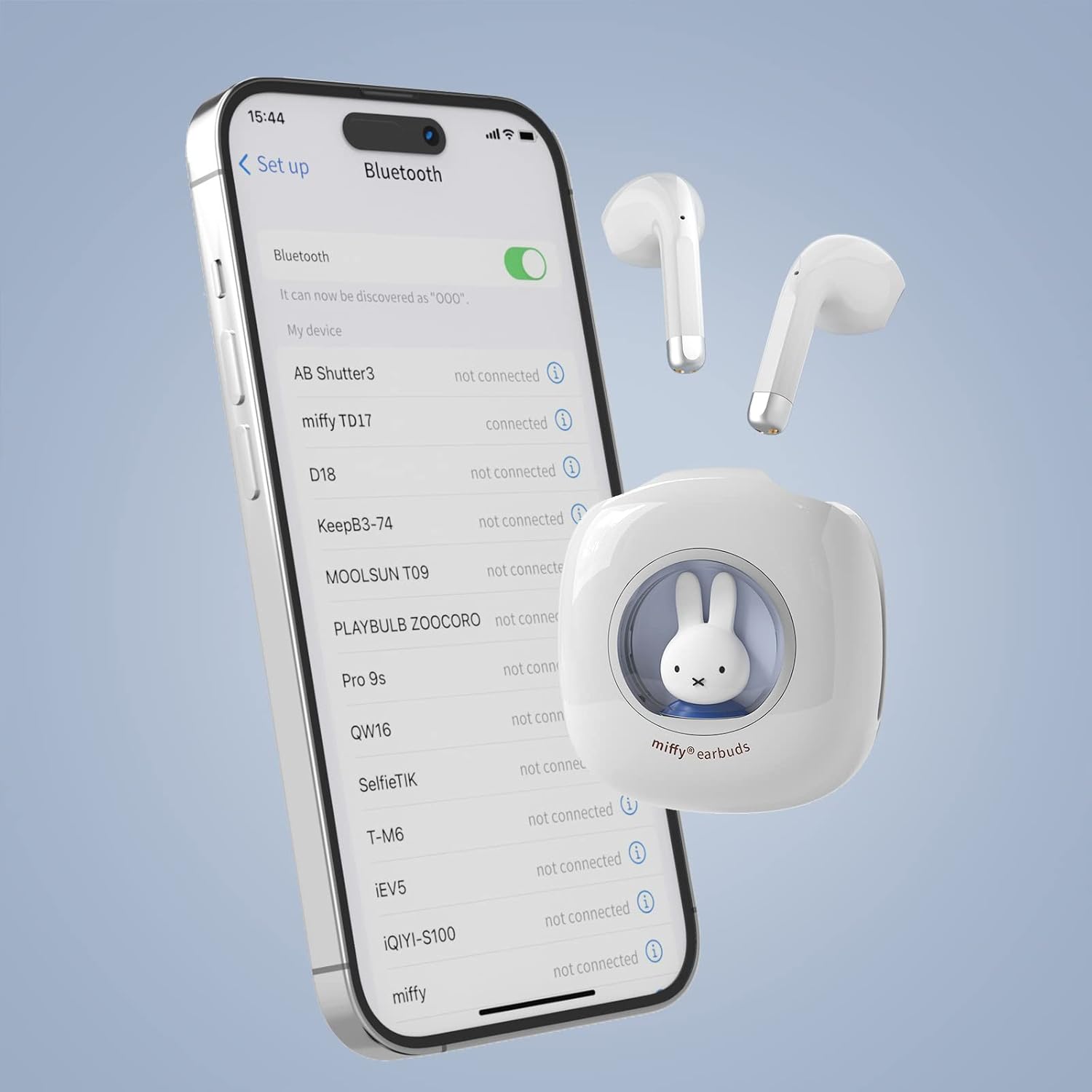 Detalle de MiPow Miffy Bluetooth Kopfhörer – kabellos, IPX5, Touch-Steuerung, Bluetooth 5.3