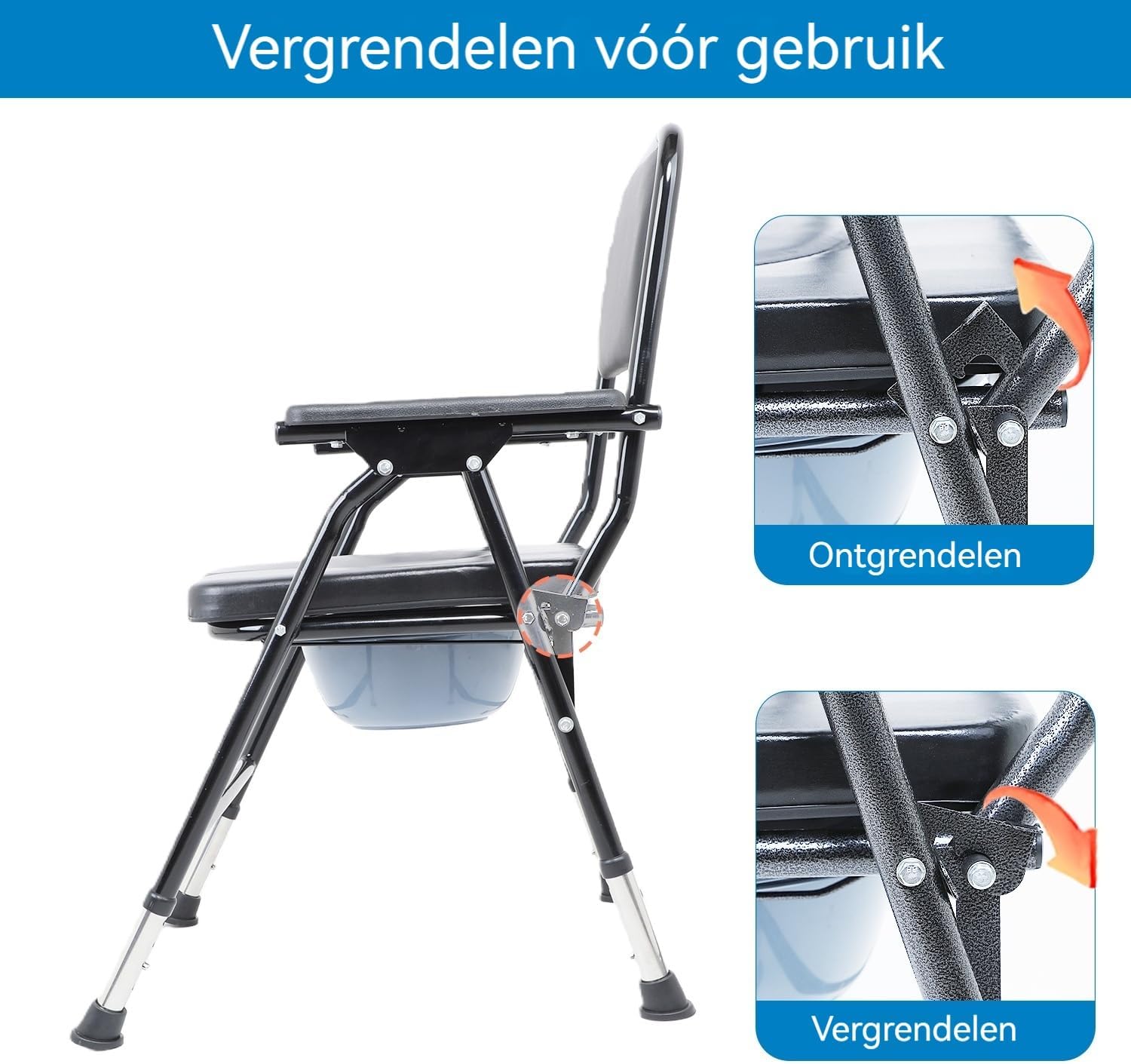 Detalle de LMLJINTL LJZBY01110960 toiletstoel, inklapbaar en verstelbaar van 42–52 cm