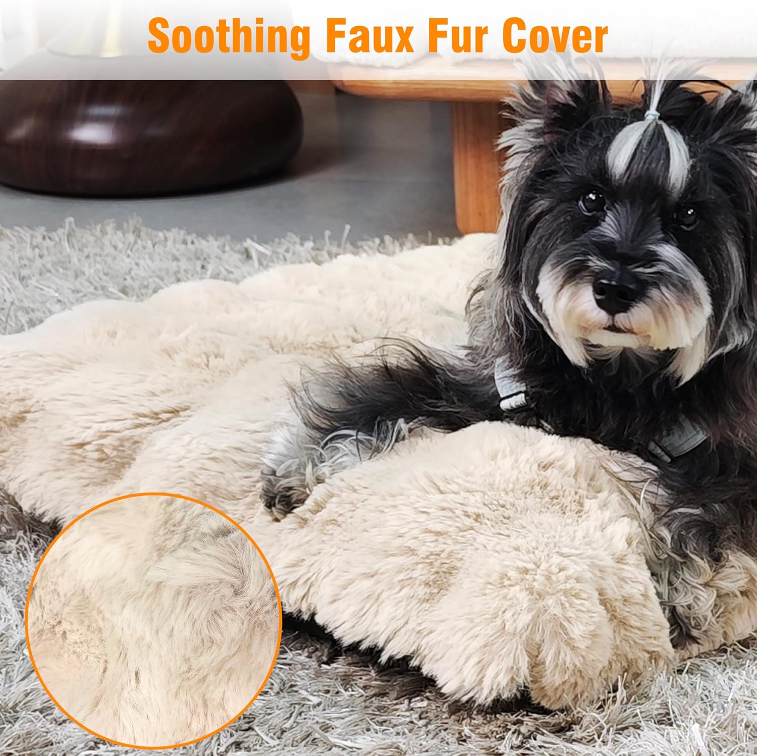Detalle 2 de BingoPaw 90x60x10 cm Large Calming Dog Bed