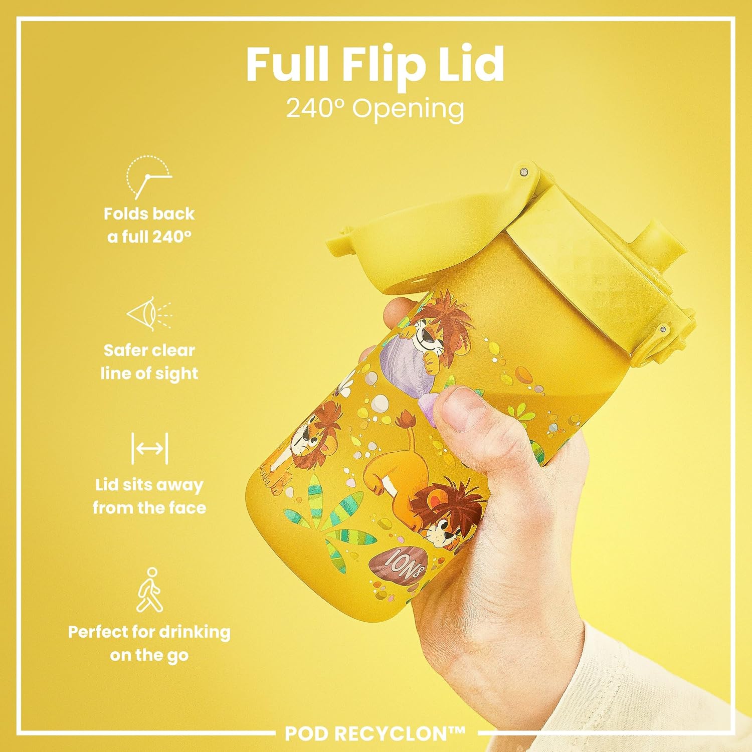 Thumbnail 3 de Ion8 Kids Water Bottle (350 ml) – Leak‑proof, easy open, and carbon neutral