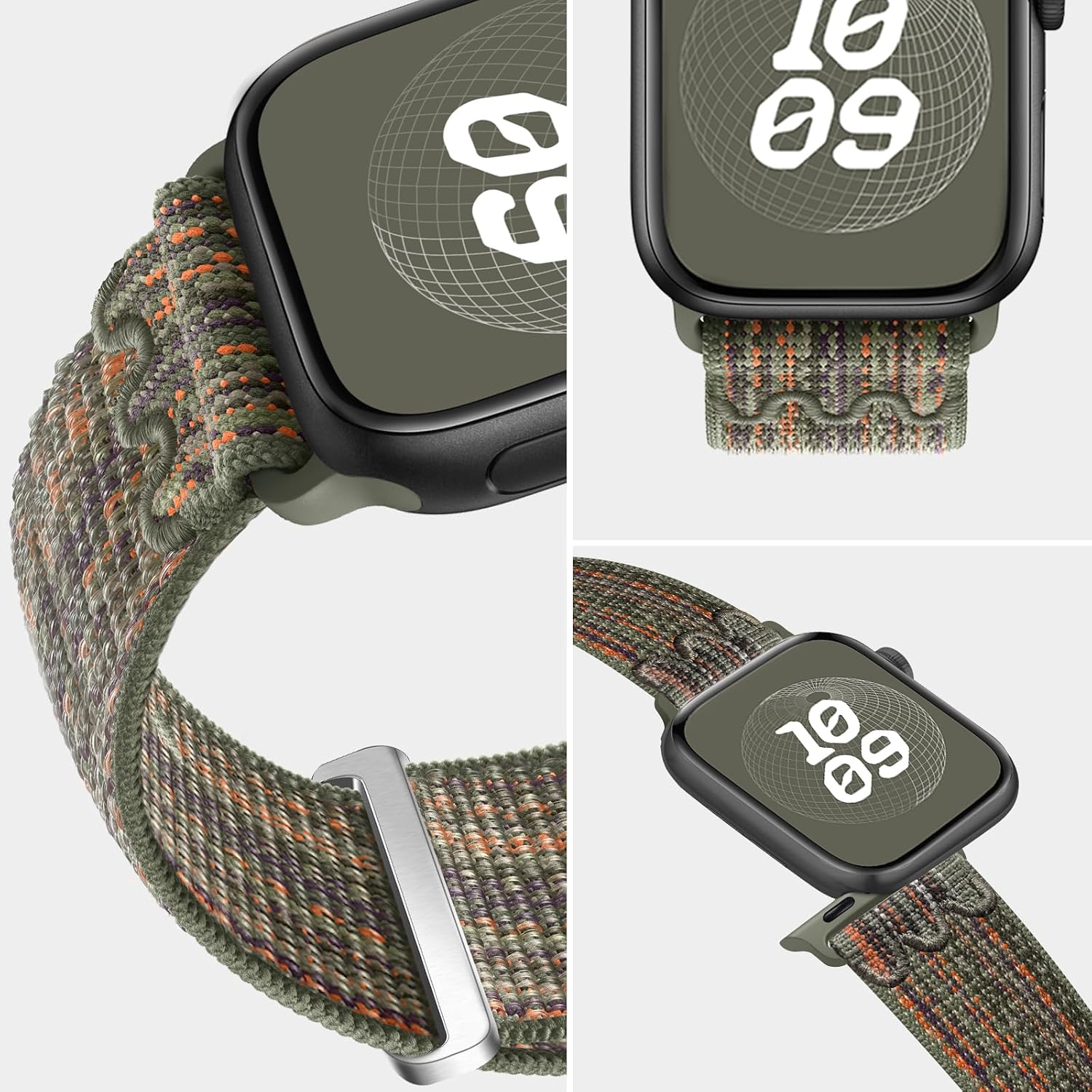 Detalle de GZ GZHISY Sport Loop Nylon Band for Apple Watch (38mm–49mm) — hook-and-loop fastener replacement strap