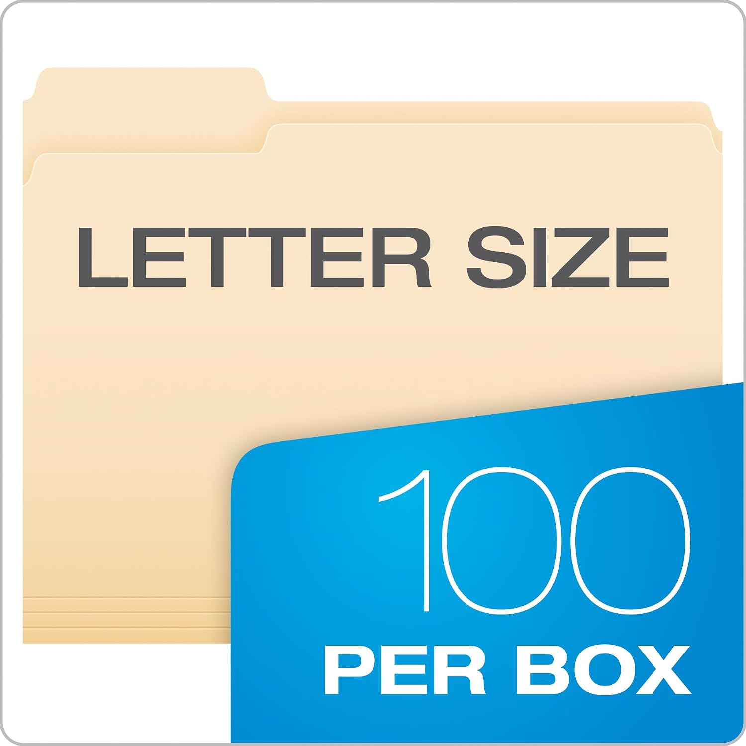 Detalle de Pendaflex 370 1/3 Manila File Folders, Letter Size, 1/3-Cut Tabs, 100 Count
