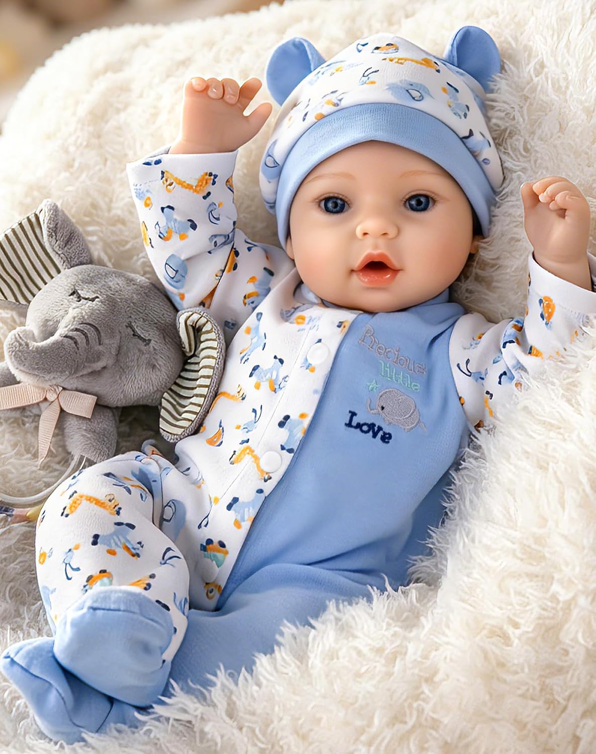 Detalle de Aori Reborn Boy 18" Realistic Newborn Doll with Weighted Body and 6-Piece Accessory Set