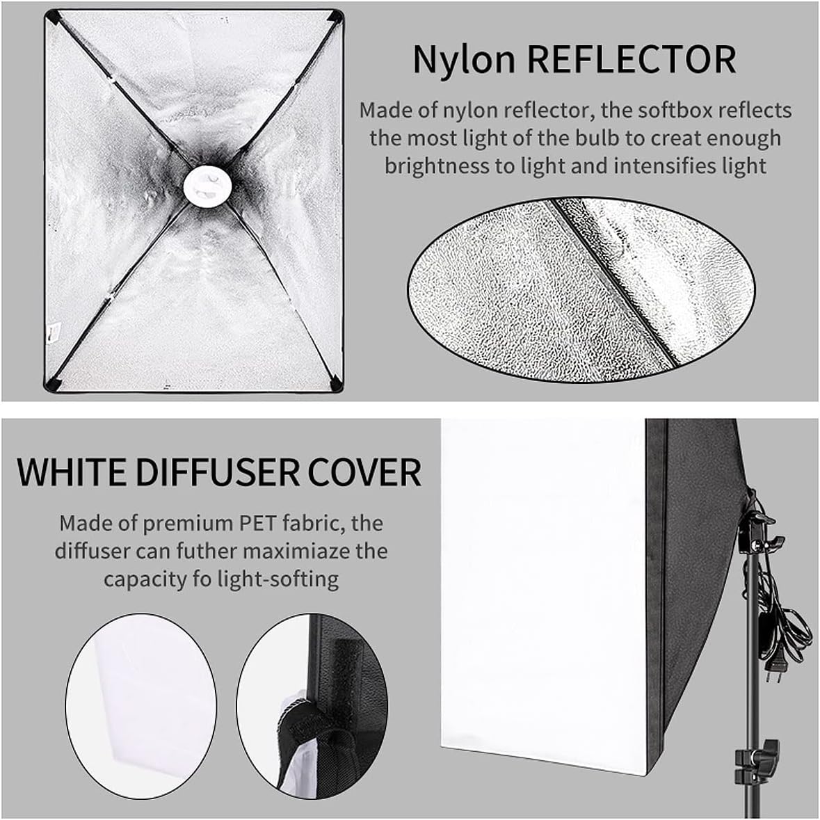Detalle 2 de Abeststudio 135W continuous lighting kit 5500K