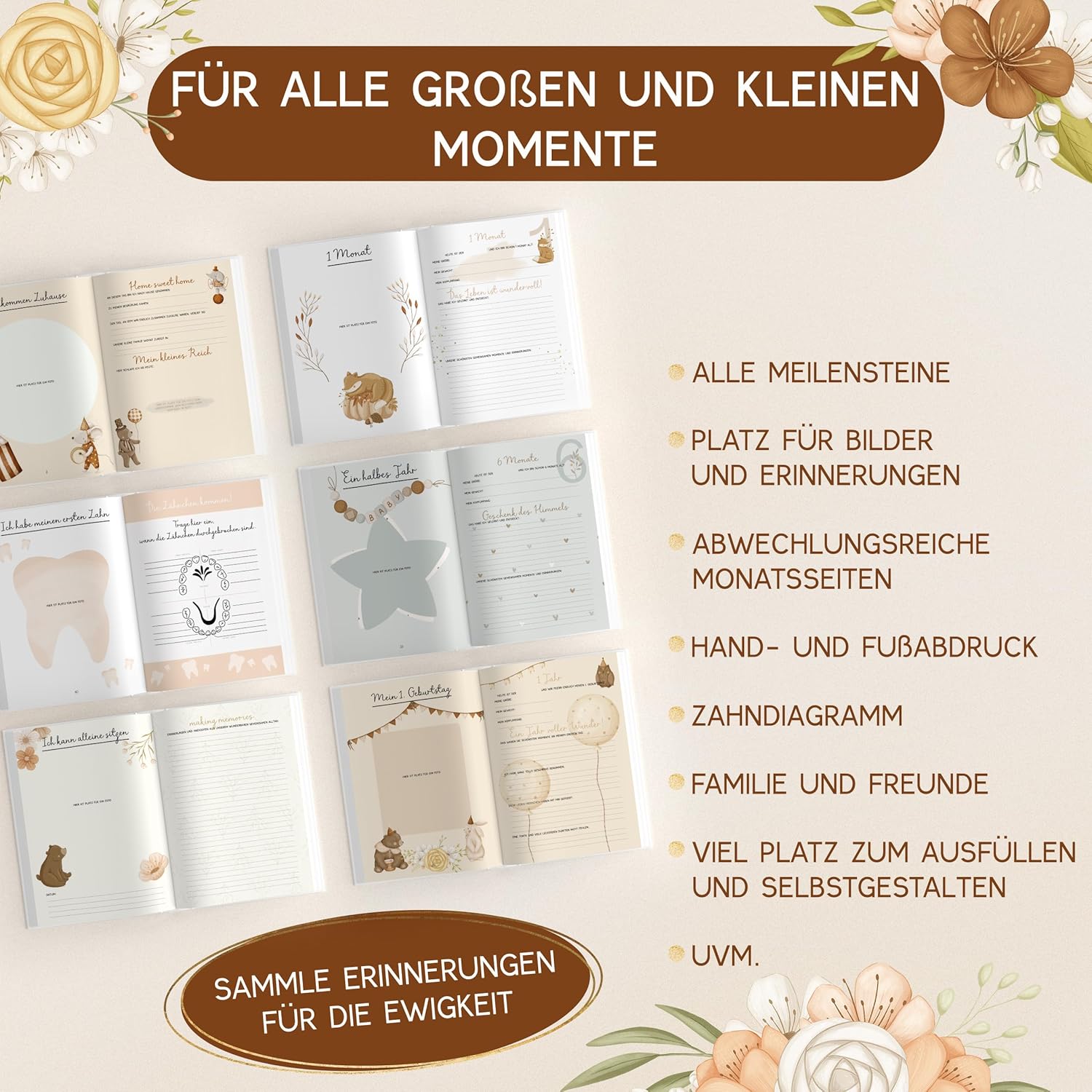 Detalle 2 de HIMMEL.HERZ.PAPIER Mein erstes Jahr Babyalbum DIN A4