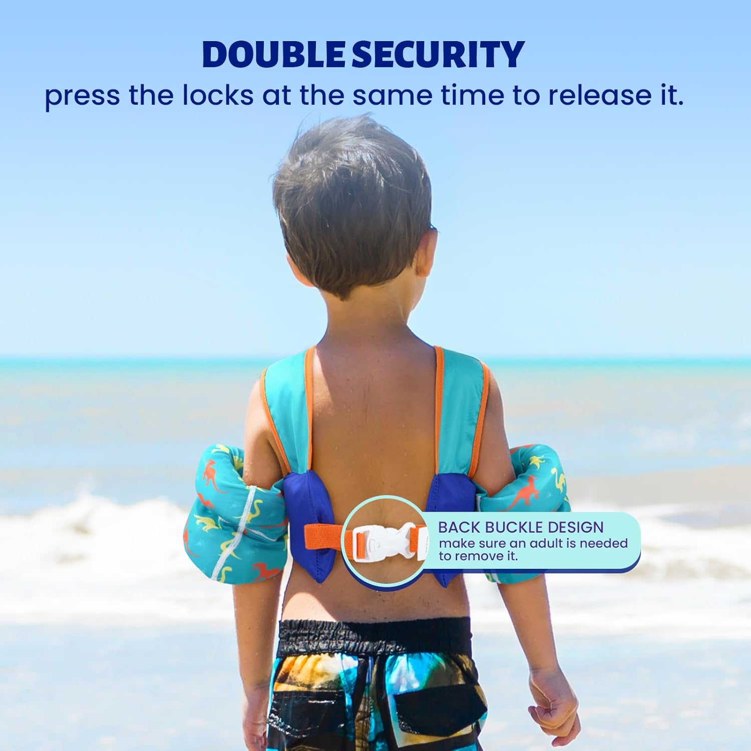 Detalle 2 de Zeraty Gilet de Natation pour Enfants – Flotteurs avec harnais et bande de bras (2–6 ans, 20–50 lb)