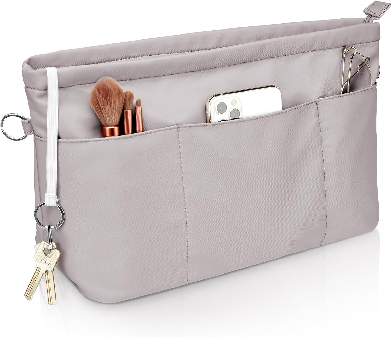 Thumbnail 6 de Betoores Handtaschen Organizer aus wasserdichtem Nylon mit Reißverschluss und Schlüsselbund – Schwarz