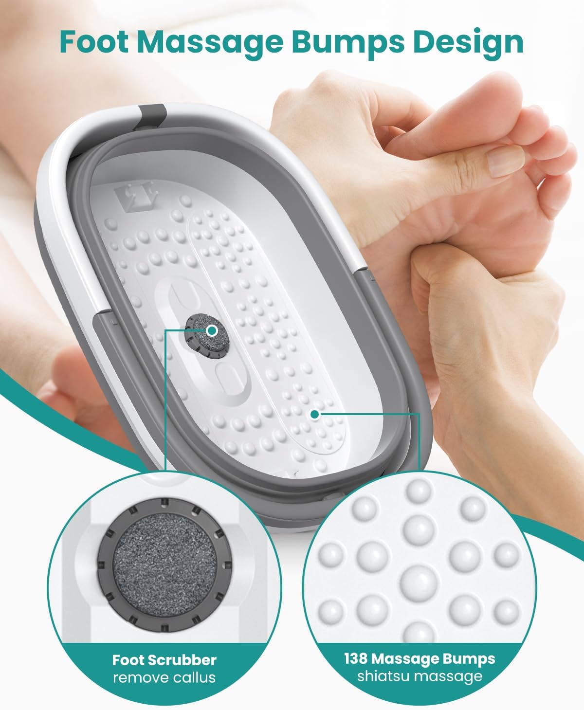 Thumbnail 3 de Nekteck NK-FS02 Collapsible Foot Soaking Tub with 138 Acupressure Nodes