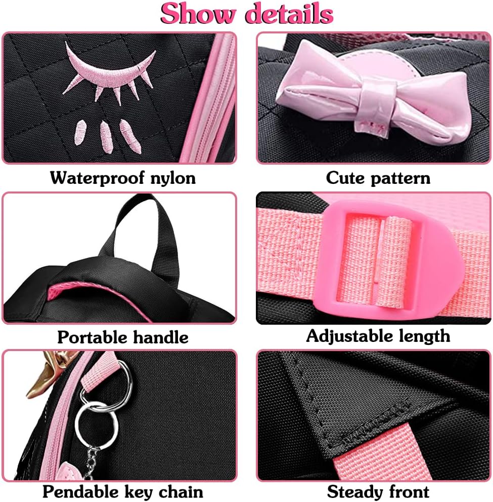 Detalle de FEWOFJ Cat School Backpack for 8-16 Year Old Girls and Matching Lunch Tote