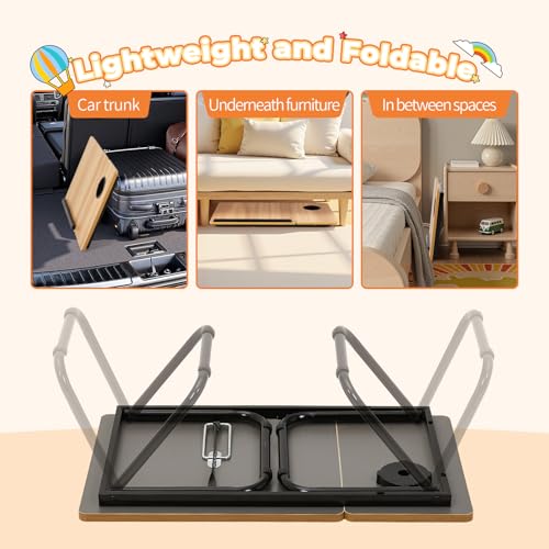 Thumbnail 7 de BTGGG Laptop Bed Table (Maple) – Portable Foldable Desk with 5-Level Height Adjustment