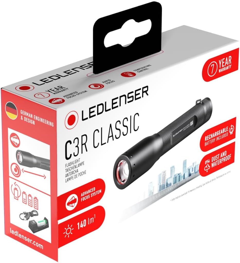 Thumbnail 1 de Ledlenser C3R Classic rechargeable LED torch (140 lumen) with adjustable focus