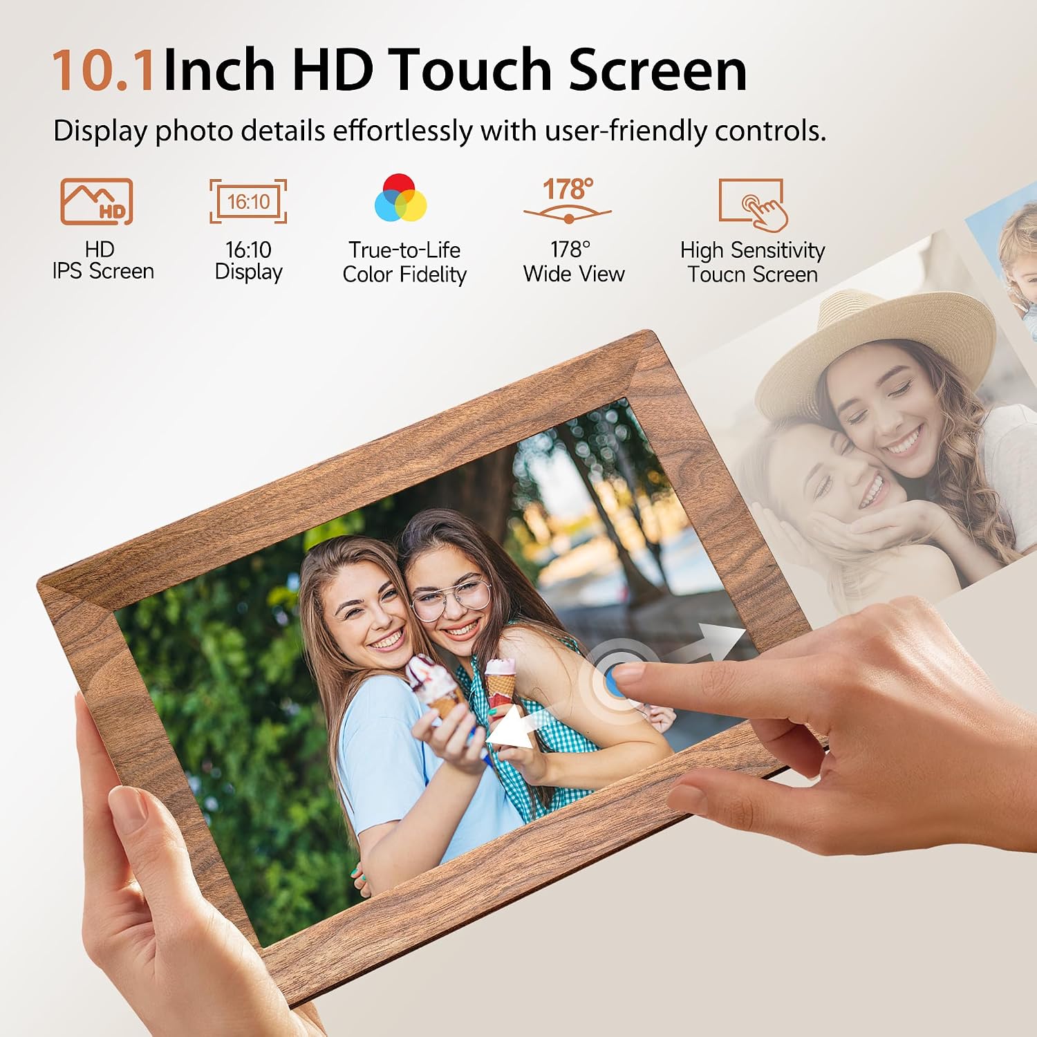 Detalle de Frameo 10.1 inch WiFi Digital Photo Frame with 32GB and HD IPS Touchscreen
