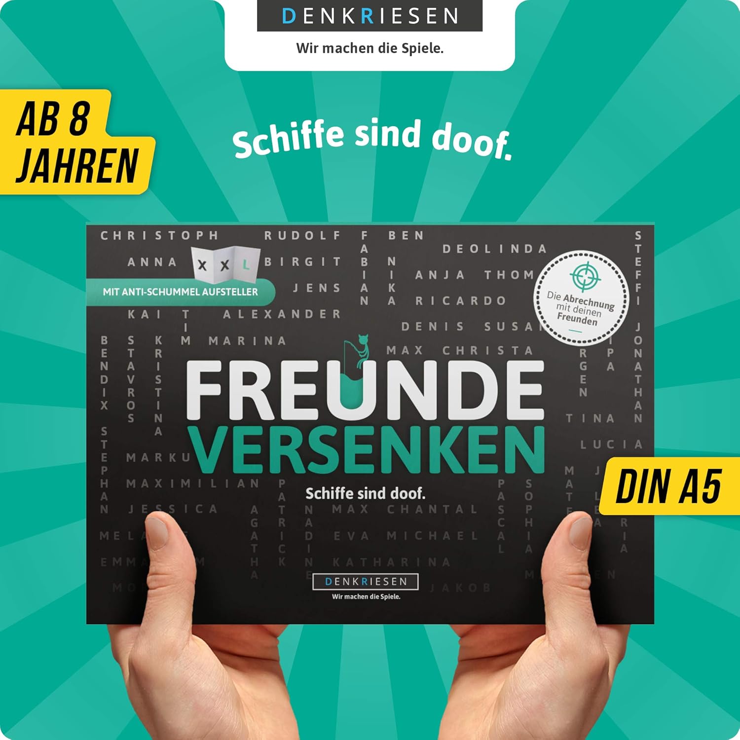 Thumbnail 1 de DENKRIESEN Freunde Versenken® – A5 Spielblock (2 Spieler, Ab 8 Jahren)