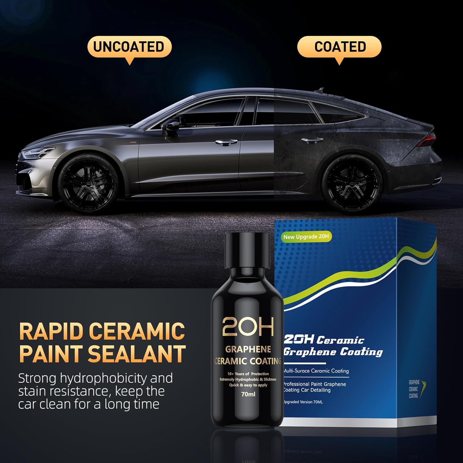 Thumbnail 5 de 20H Advanced Graphene Ceramic Coating for Cars (70ml) Car Detailing Kit