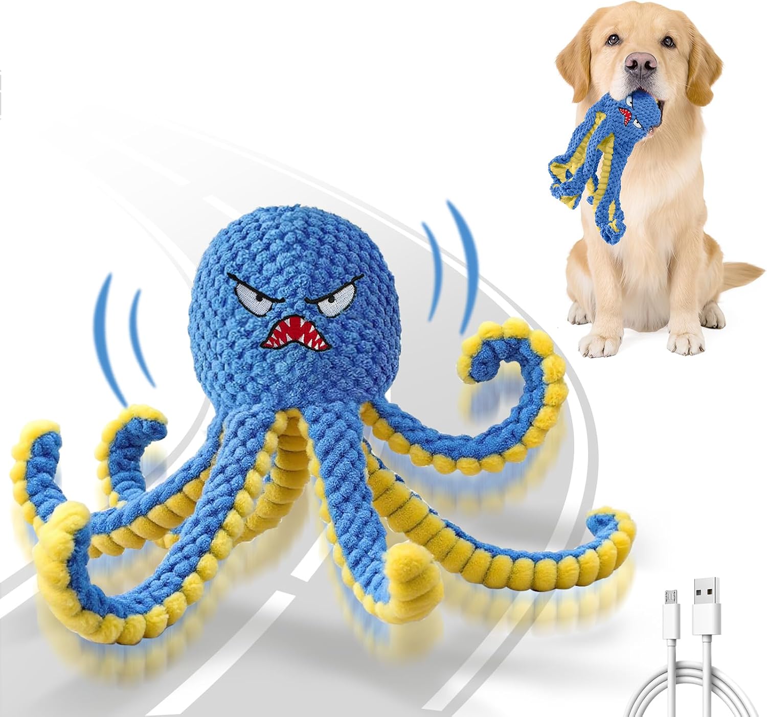 Detalle de Qraxond Interaktives Hundespielzeug Oktopus 600 mAh