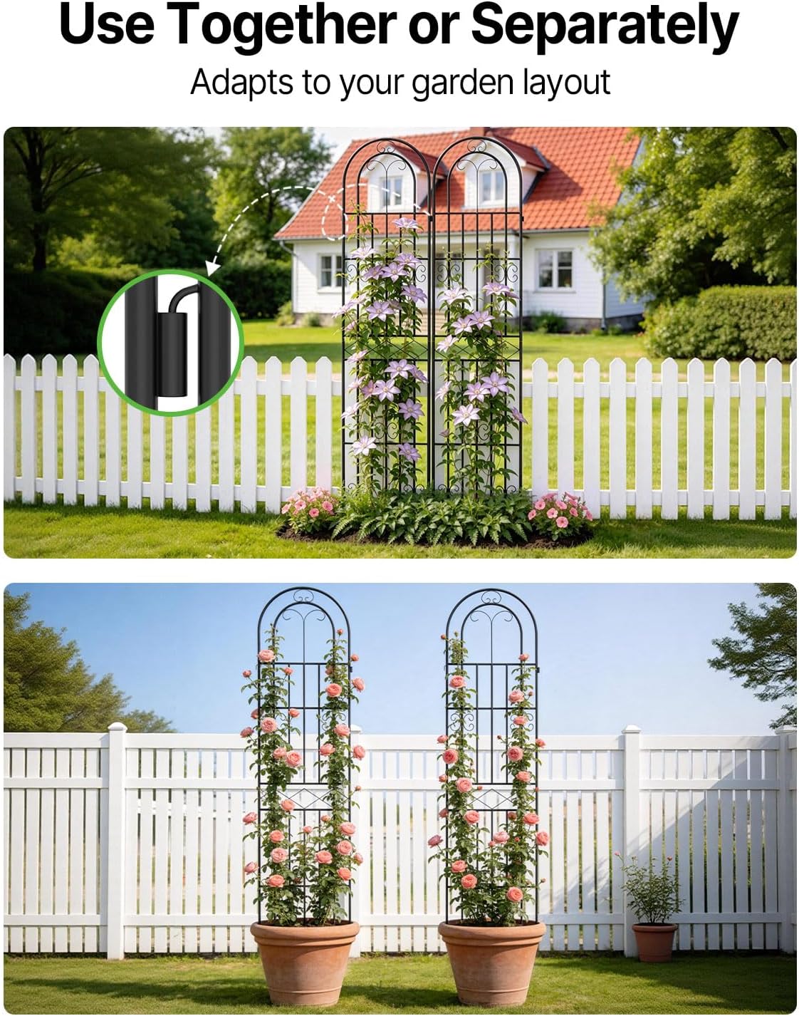 Detalle 1 de Suteck Metal Garden Trellis 87-Inch