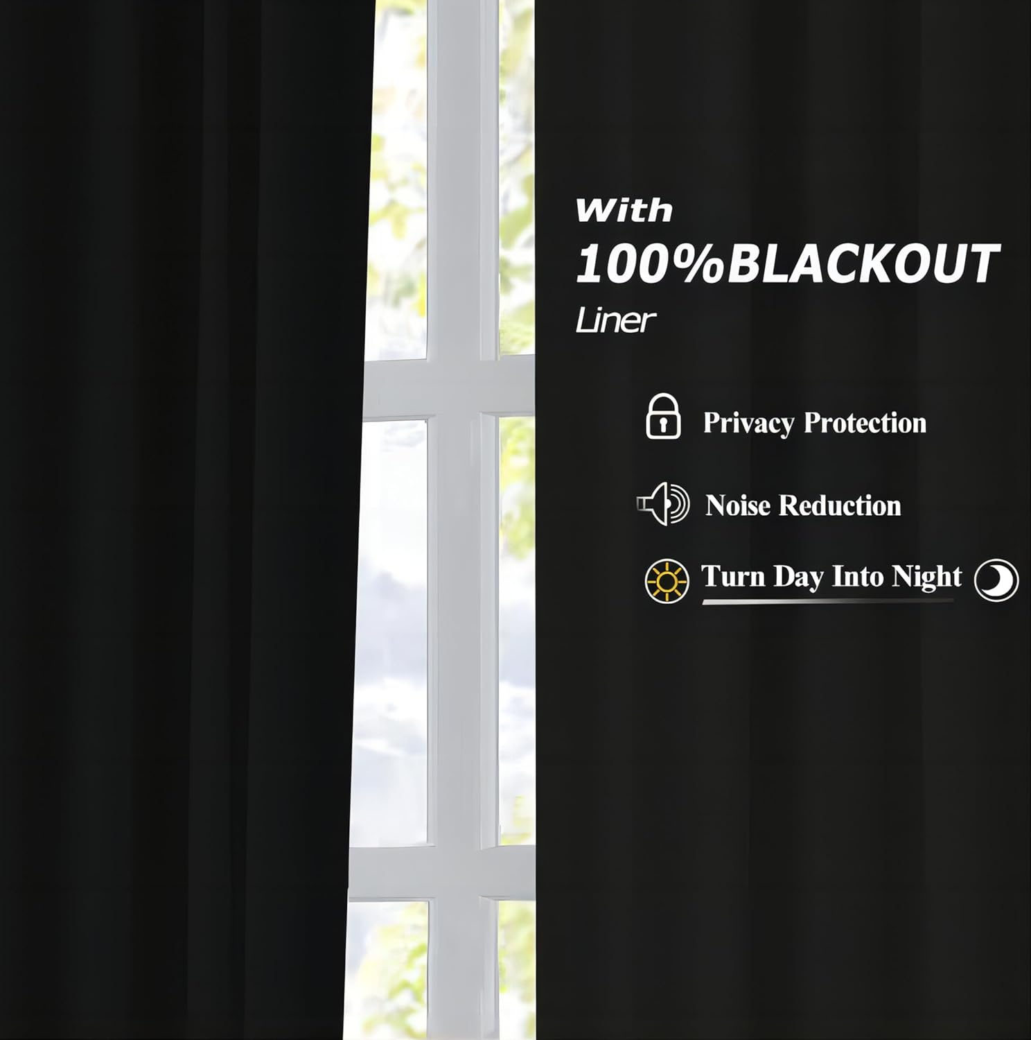 Thumbnail 2 de Noblefold White Pinch Pleated Full Blackout Curtain Panel 60x90 with Thermal Insulation