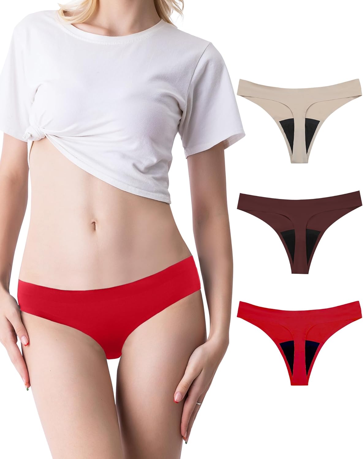 Thumbnail 6 de SHARICCA Perioden Unterwäsche Thongs – absorbierender Tanga für menstruierende Frauen und Mädchen