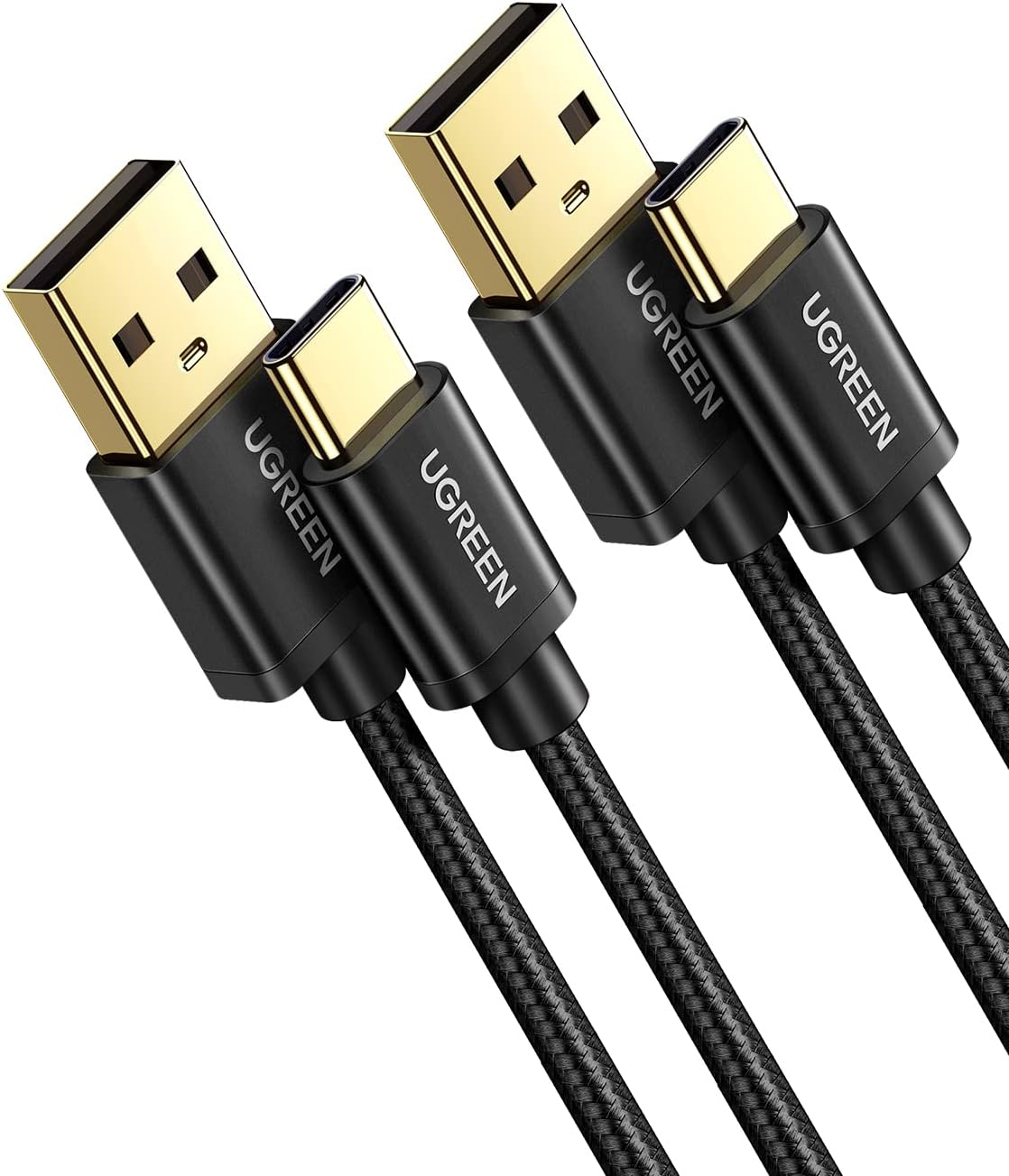 Detalle de UGREEN USB Type-Cケーブル 1m・2本セット QC3.0対応 3A急速充電 ナイロン編み
