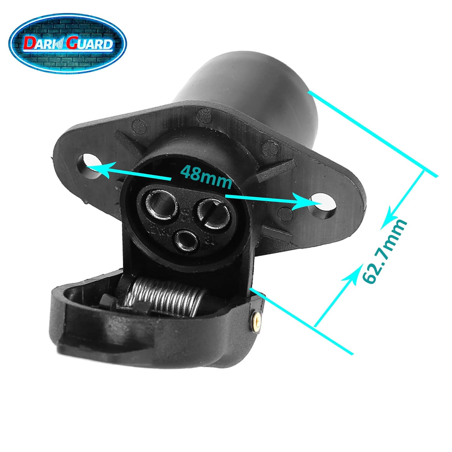 Thumbnail 3 de DARKGUARD 3-Pin Tractor Sockets and 3-Pin Plug Set (12V/24V) – Waterproof DIN 9680 Trailer/ Caravan Socket