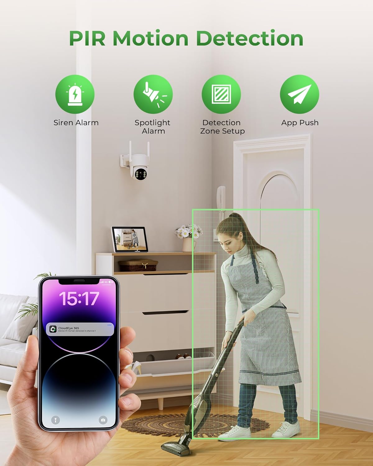 Thumbnail 4 de Camcamp Kit Telecamere Videosorveglianza Solare con Monitor 10” e NVR 10 canali, 4 Telecamera WiFi, 500GB HDD