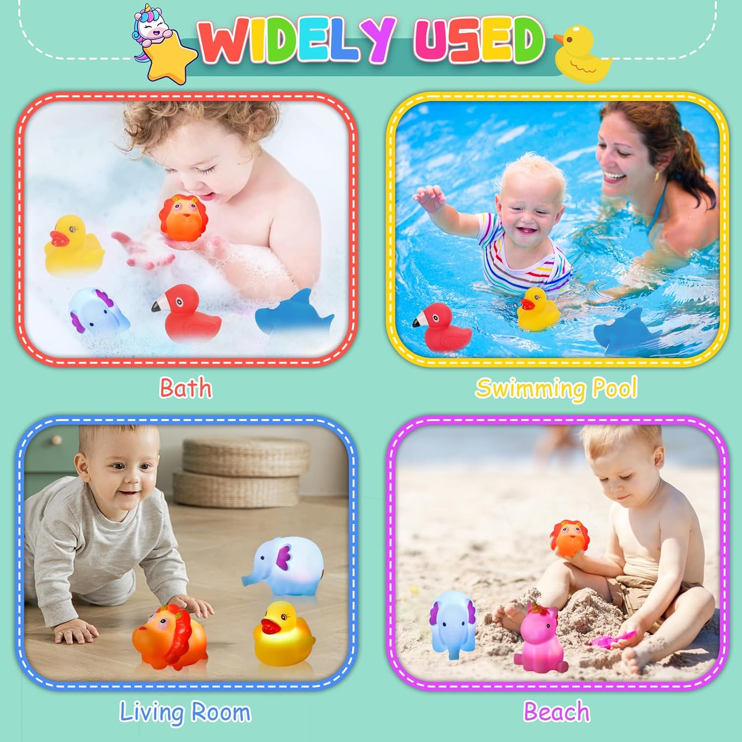 Detalle de Jovicos LED Badetier-Set (6 Stück) – Badespielzeug mit Sensorik für Baby und Kleinkinder
