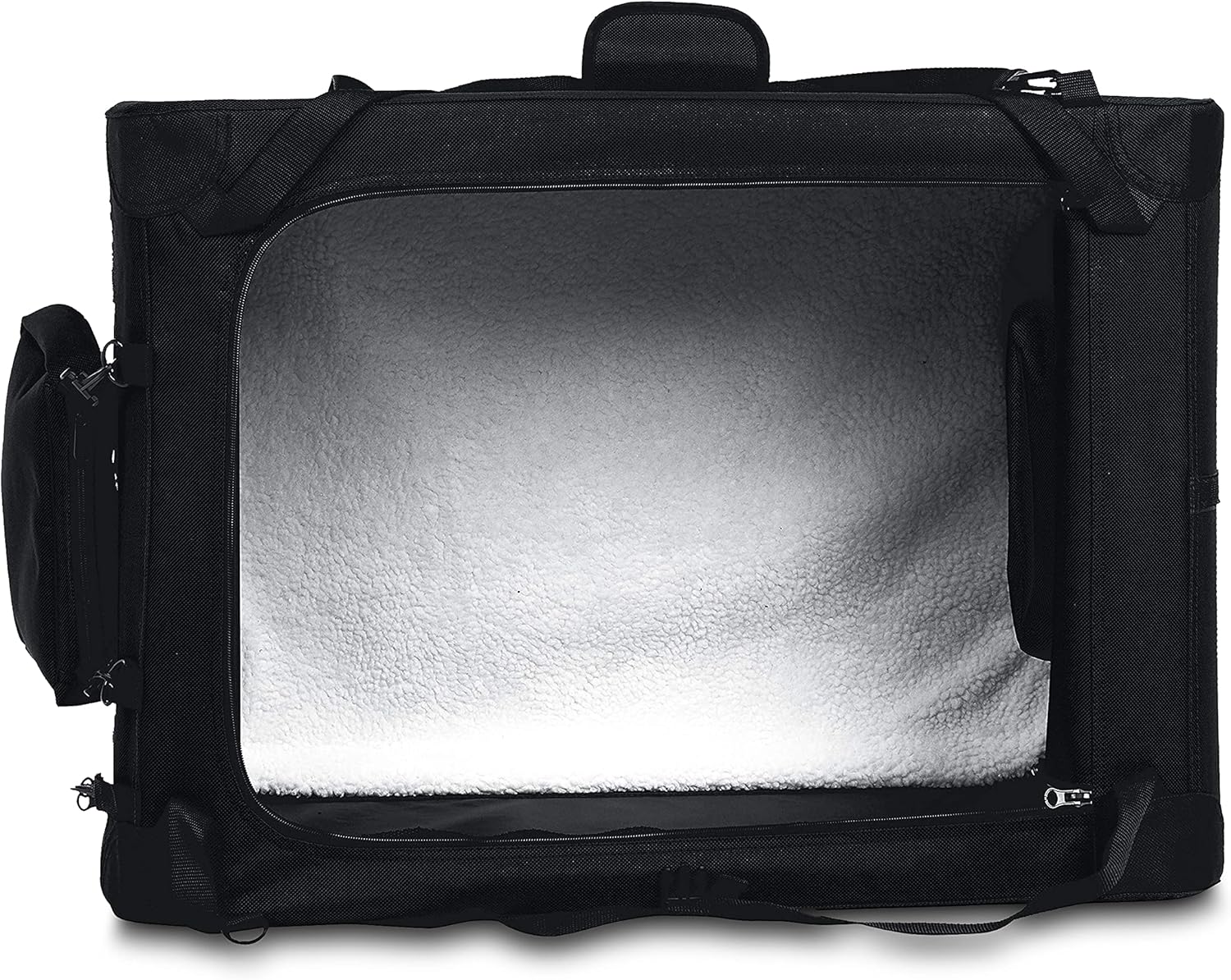 Detalle de Amazon Basics Soft-Sided Foldable Pet Carrier (36 x 24 x 24 inches) in Black