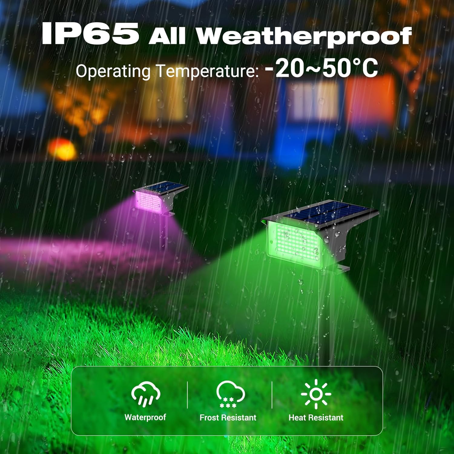 Thumbnail 2 de Kolpop 4er-Set Solarlampen mit 7 RGB-Modi, IP65 und 800 LM (2-in-1 Montage)