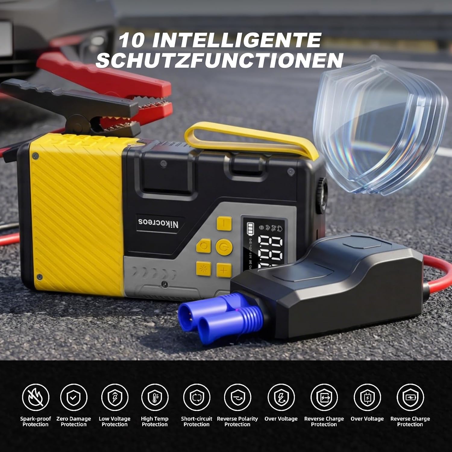 Thumbnail 6 de Starthilfe Powerbank Tragbarer Jump Starter mit Luftkompressor – 3000A, 150 PSI