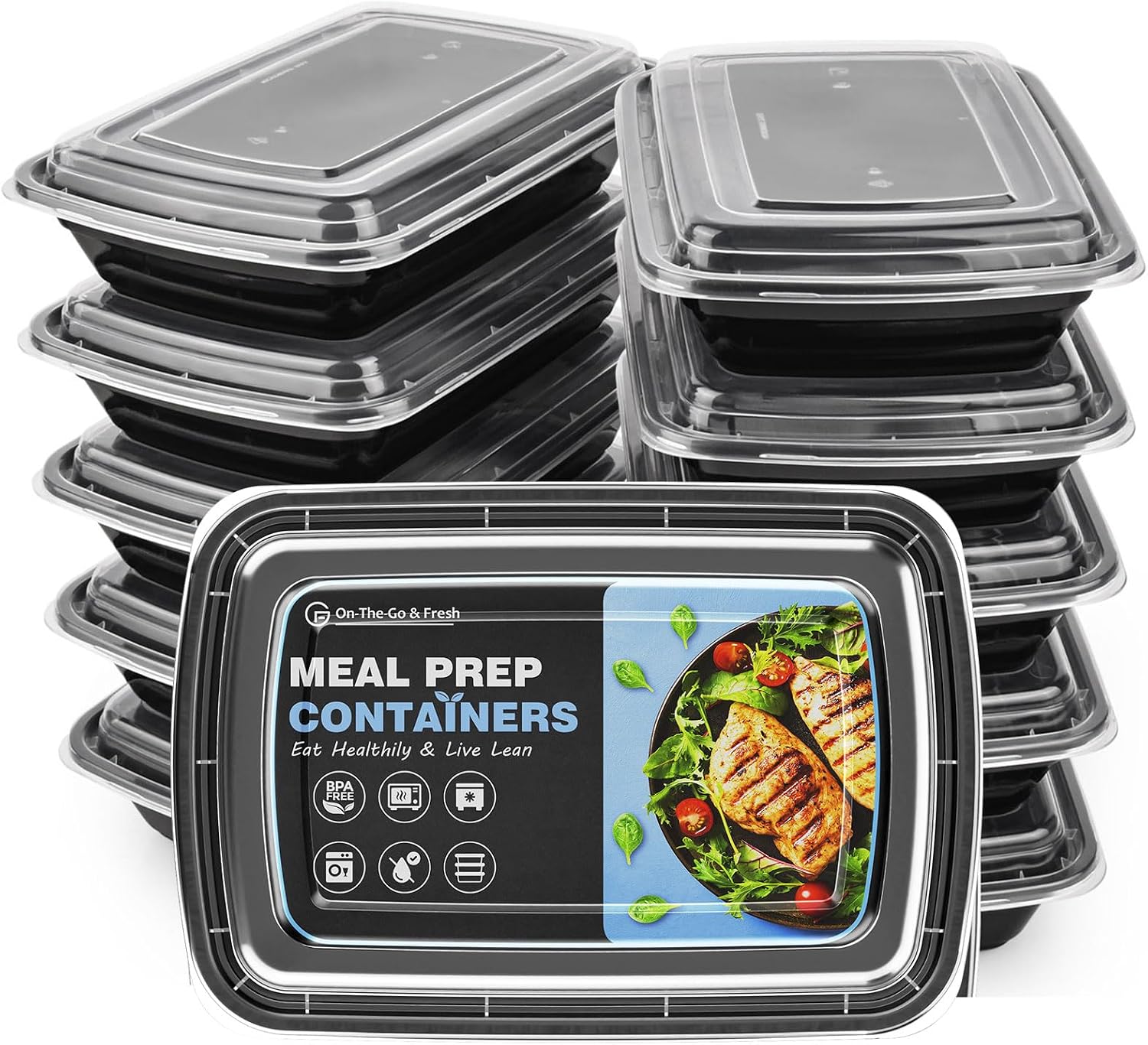 Detalle de GUANFU Meal Prep Containers 28 oz 10-pack 🍱