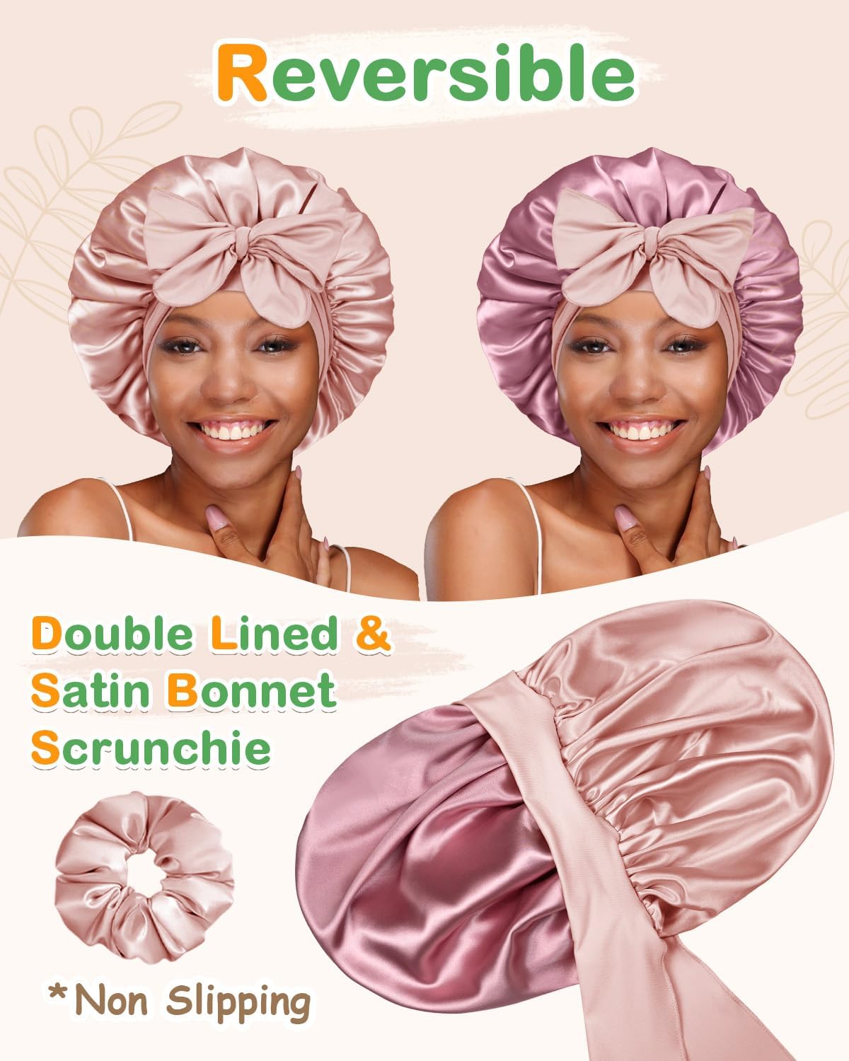 Thumbnail 2 de Bonnet Queen Satin Nuit cheveux bouclés