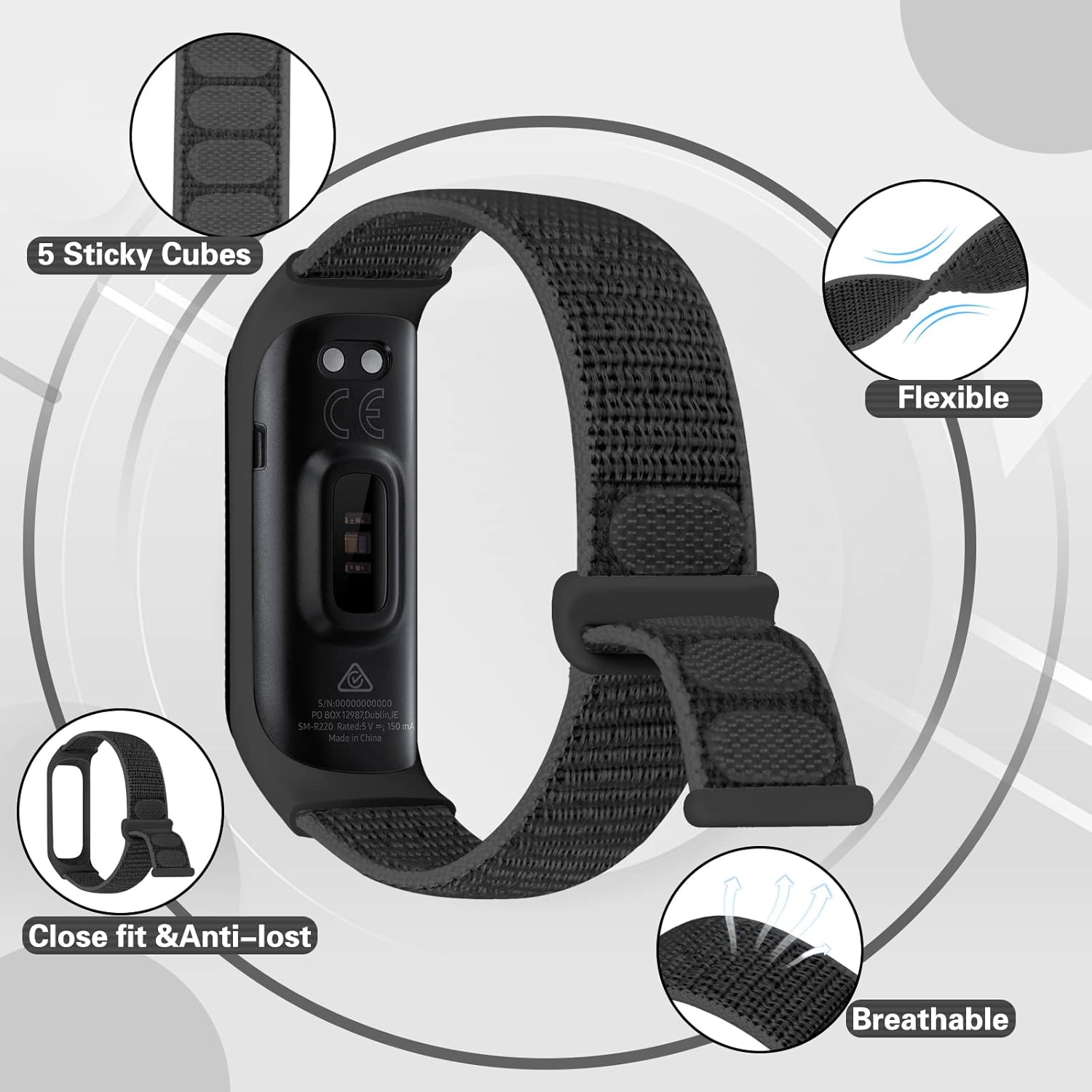 Thumbnail 4 de TumpCez Solo Loop Nylon Strap for Samsung Galaxy Fit 2 (adjustable sports replacement band)