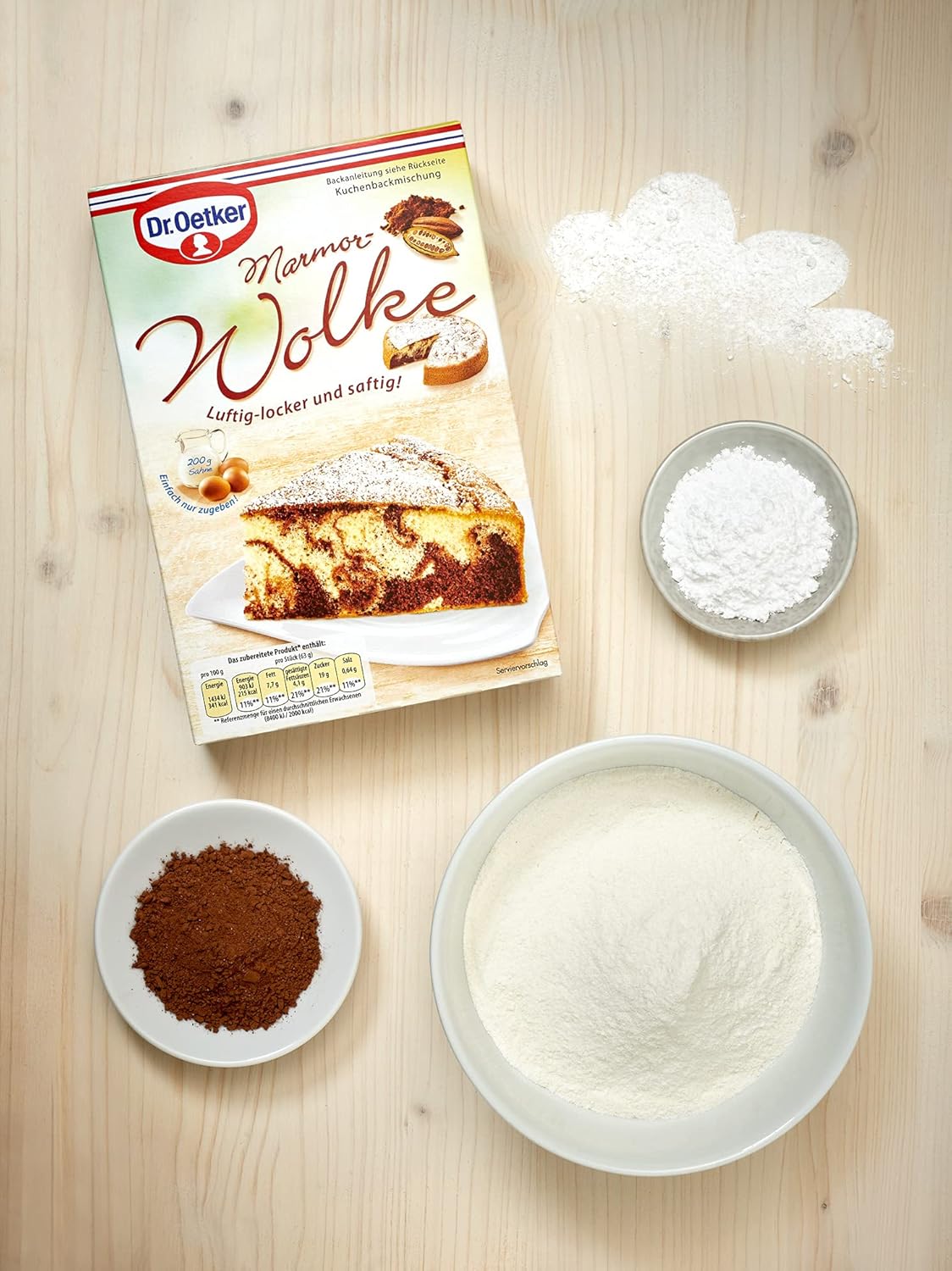 Thumbnail 3 de Dr. Oetker Marmor-Wolke Backmischung (8 x 455 g) für luftigen Marmorkuchen mit Dekorzucker
