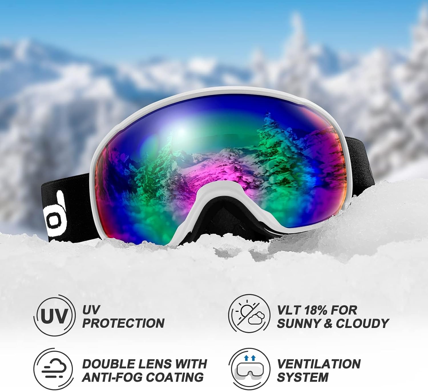 Thumbnail 6 de Odoland Ski Helmet and Goggles Set for Snowboarding