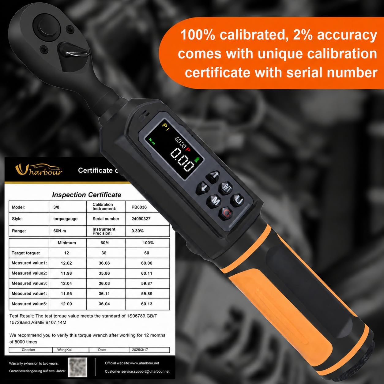 Detalle de Digital torque wrench 0.9-60Nm 3/8 drive