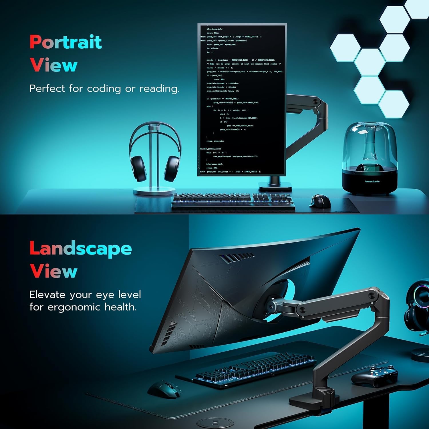 Thumbnail 6 de ARES WING Ultrawide Monitor Desk Arm (17–49 inches, up to 44 lbs) with Gas Spring