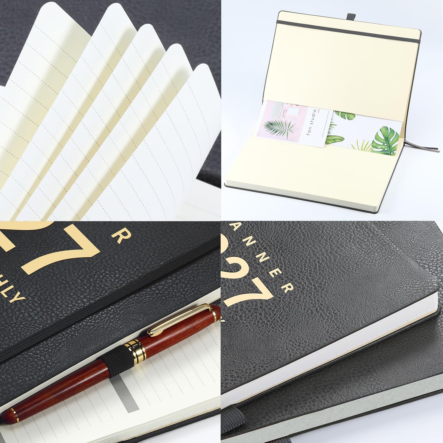 Detalle 2 de Lemome LMA4HUZYJZ22A01 2027 Planner, Weekly & Monthly, Gray Faux Leather