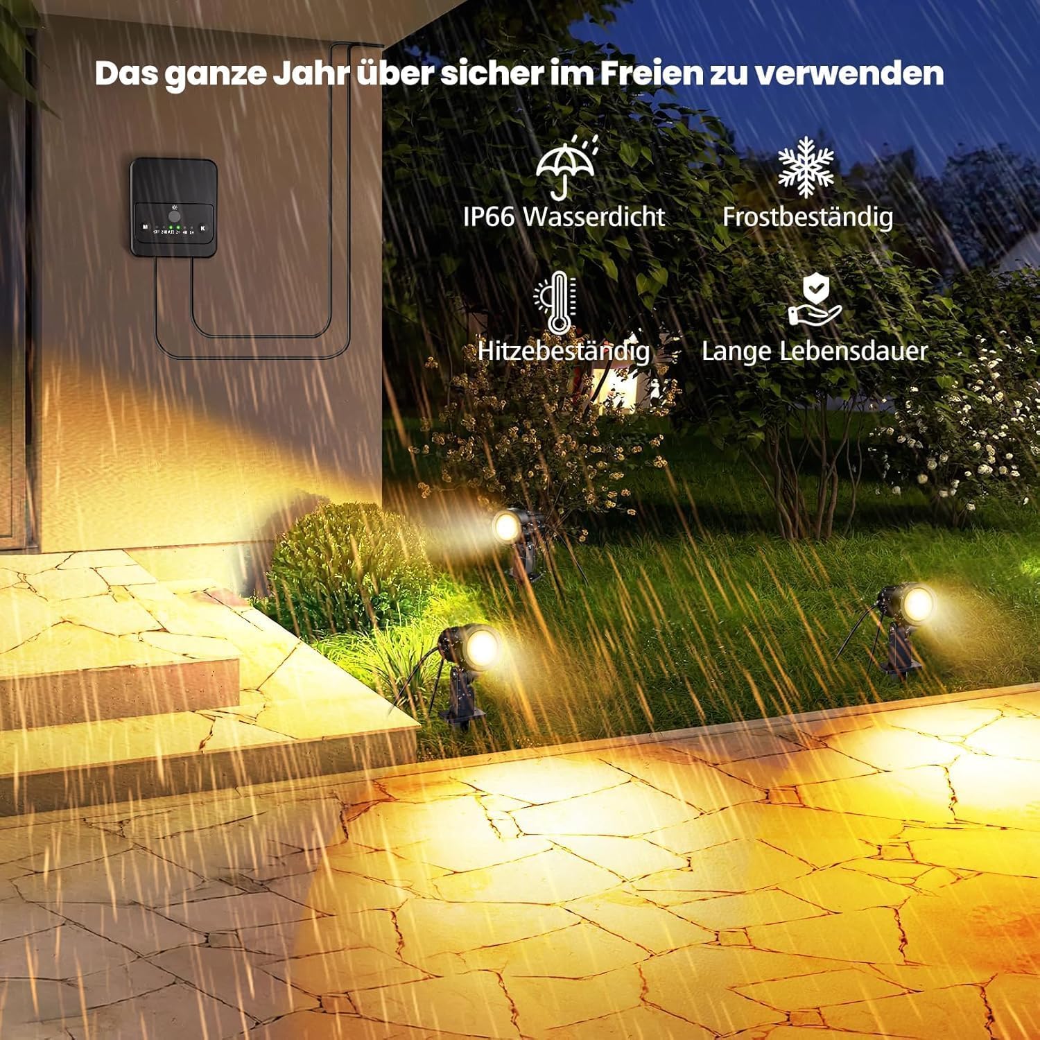Thumbnail 1 de MEIKEE SP01CW – 6 reflektorów ogrodowych LED, IP66, 3 barwy światła