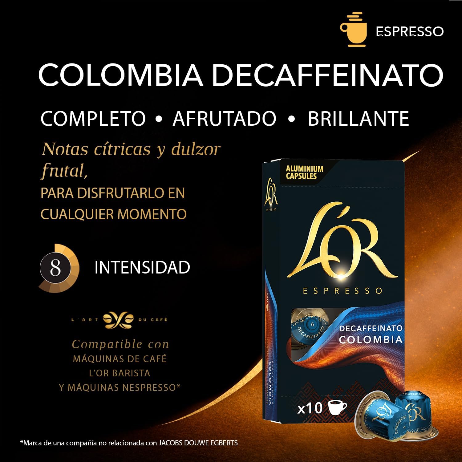 Thumbnail 2 de L'OR Espresso Colombia Descafeinado | 200 Cápsulas Nespresso