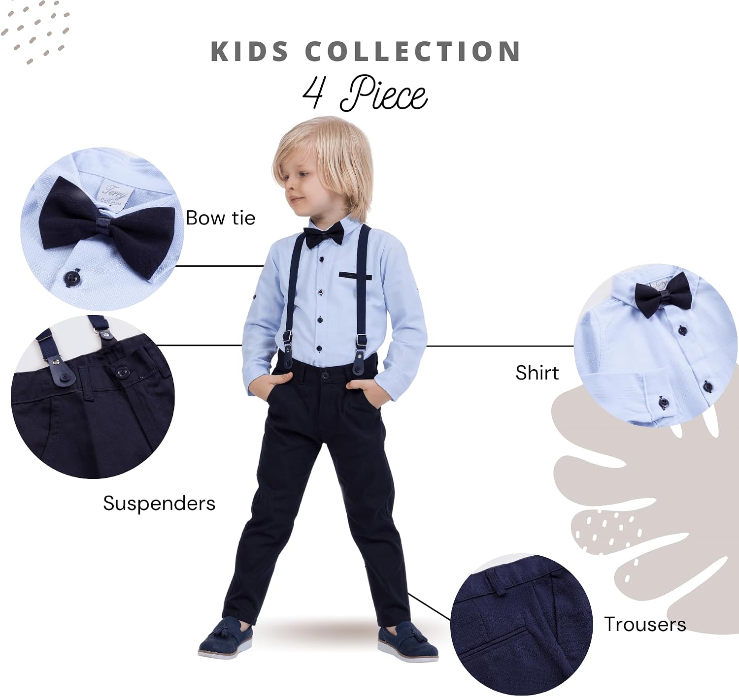 Thumbnail 2 de rise&Raba 4-Piece Shirt and Pants Set for Boys