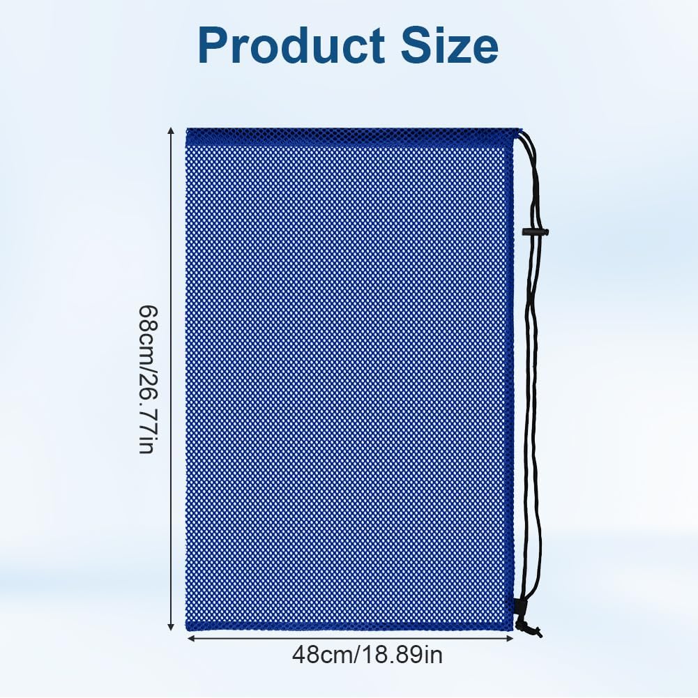 Detalle 2 de Alaoo borsa a rete con coulisse (zaino grande) Blu, ideale per spiaggia, nuoto e sport